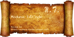 Moduna Tünde névjegykártya